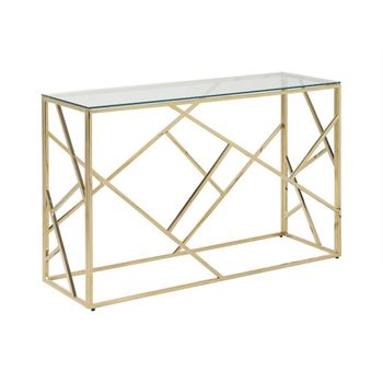 Mesa Consola Athena  120x40x78 Cm Color Transparente, Dorado Vente-unique