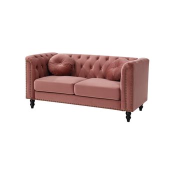 Sofá Fijo Turner  163x77x79 Cm Color Rosa Venta-unica