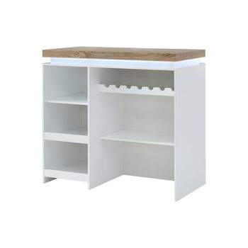 Mueble Bar Halo  120x60x110.5 Cm Color Color Natural Claro, Blanco Vente-unique