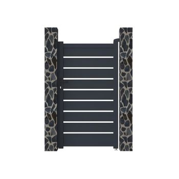 Puerta De Jardín Primo  100x4.6x178 Cm Color Gris Antracita Vente-unique