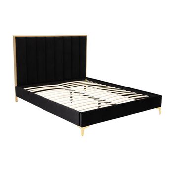 Base De Cama Clarisse  167x213x120 Cm Color Negro Vente-unique