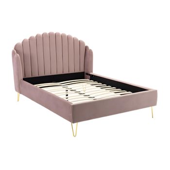 Cama Clásica Sagali  178x213x126 Cm Color Rosa Palo Vente-unique