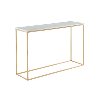 Mesa Consola Aretha  120x35x76 Cm Color Blanco, Dorado Vente-unique