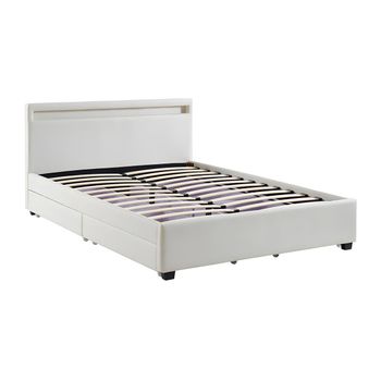 Base De Cama Alois 4 Cajones 216x170x85 Cm Color Blanco Vente-unique