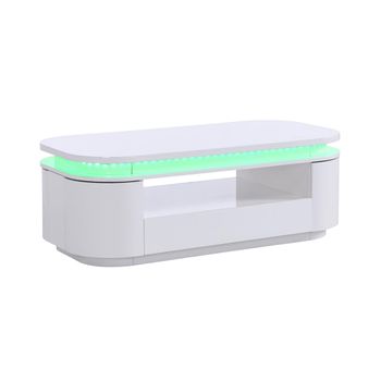 Mesa De Centro Fija Vandana 1 Cajón 120x60x42.5 Cm Color Blanco Venta-unica