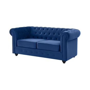 Sofá Fijo Chesterfield  168x88x72 Cm Color Azul Eléctrico Venta-unica