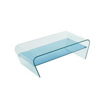 Mesa De Centro Fija Kelly  120x60x37 Cm Color Transparente, Azul Venta-unica