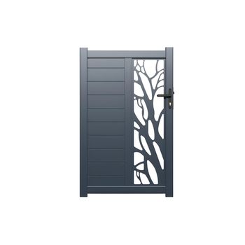 Puerta De Jardín Labrit Ii  100x4.5x164.05 Cm Color Gris Antracita Vente-unique