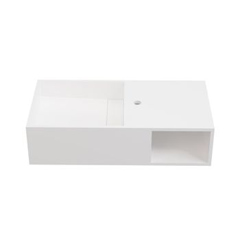 Lavabo Con Encimera Integrada Goyoko  80x40x20 Cm Color Blanco Vente-unique