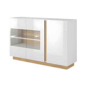 Aparador Bajo Murari  138.2x40x90.5 Cm Color Color Natural Claro, Blanco Vente-unique