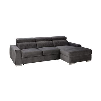 Sofa Chaise Longue Lytir Derecha Gris Perla Desenfundable Respaldo