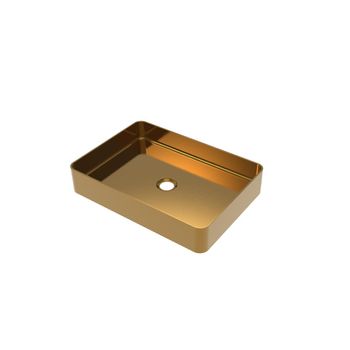 Lavabo Sobre Encimera Demarquy  50x35.2x10 Cm Color Dorado Vente-unique