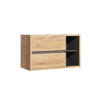 Mueble De Lavabo Purnal 2 Cajones 100x45.5x60 Cm Color Color Natural Claro Vente-unique