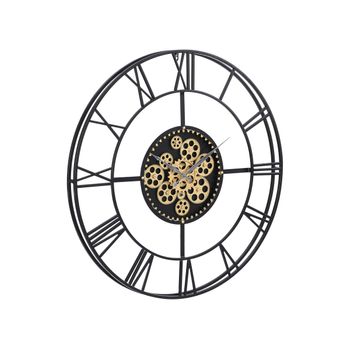 Reloj De Pared Karial  80x6x80 Cm Color Negro, Dorado Vente-unique