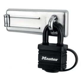 Masterlock 40mm Candado Laminado Negro+115mm Aldaba