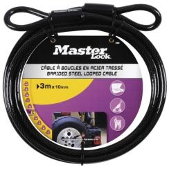 Masterlock 3m X 10mm Cable Enrrollable De Acero