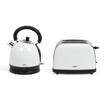 Swan Retro Set Desayuno Hervidor de Agua 1,8L Inalámbrico con Resistencia  de Acero Inoxidable, Tostadora