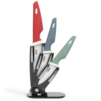 Cuchillos Santoku Cerámicos Set de 4 cuchillos profesionales con  recubrimiento cerámico. Cecotec