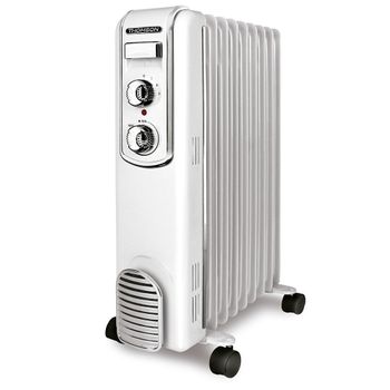 Thomson Thbdh09vb Radiador De Aceite Fifty 2000w 9 Elementos Termostato 3 Niveles De Potencia Blanco