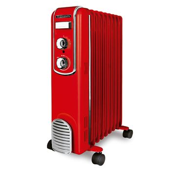 Thomson Thbdh09vr Radiador De Aceite Fifty 2000w 9 Elementos Termostato 3 Niveles De Potencia Rojo