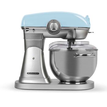 Robot De Cocina Multifunción Schneider Scfp57b 1500 Vatios Bol De Metal De 5,7litros, Varillas Para Mezclar, Amasar Y Batir, Indicador De Velocidades, Azul