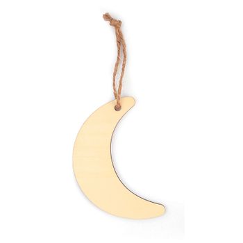 Suspensión Luna De Madera Para Decorar - Ø 12 Cm