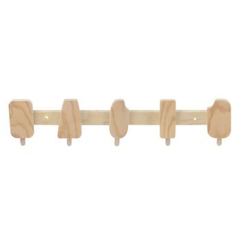 Percha De Madera, 5 Ganchos Para Bolsos Y Joyas - Helado