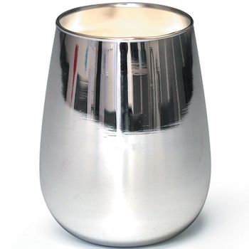 Vaso De Diseño Para Velas - Plateado - 8,5 X 11,5 Cm