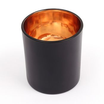 Vaso De Diseño Para Velas - Negro Mate - 8 X 8 X 9 Cm