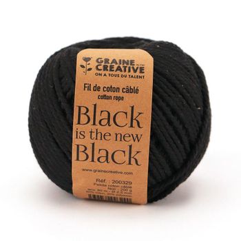 Algodón Macramé Ø 2.5 Mm X 80 M - Negro