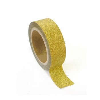 Cinta Adhesiva Con Brillo 1,5 Cm X 5 M - Dorado