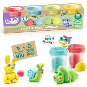 Super Green Kit De 4 Botes De Plastilina Orgánica Canal Toys