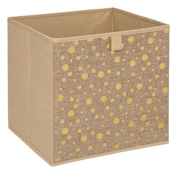 Papelera De Yute Golden Dots Marrón Caramelo Atmosphera