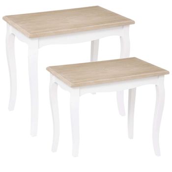 Conjunto De 2 Mesas De Centro Atmosphera Chrysa 60 X 38 X 56,3 Cm Blanco