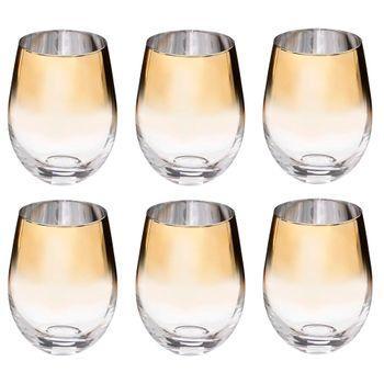 Set 6 Vasos Bajos Oro Vidrio Secret De Gourtmet 54cl 9,5x 9,5x12surtido