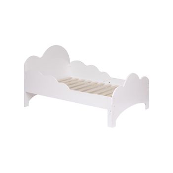 Cama Para Niños "cloud" Madera 90x140 Blanca Atmosphera