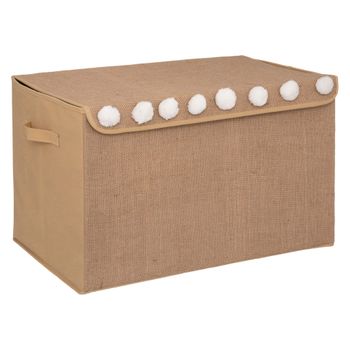 Caja de tela 30x30 Antracita rosa yute gris Cajas de