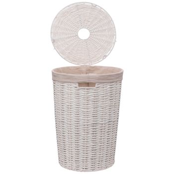 Cesta Contenedor Para Ropa O La Colada, Redonda, 40 L