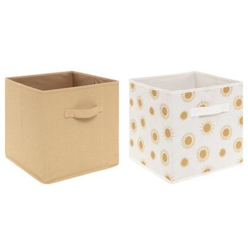 Set 2 Cajas Almacenamiento Para Niños "sun" Amarillo Ocre Atmosphera