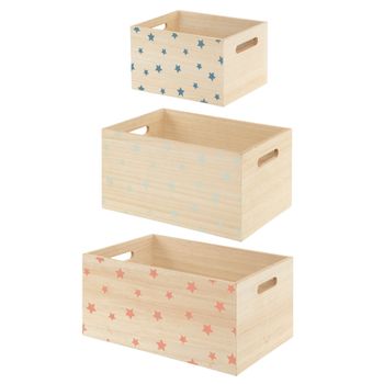 Set De 3 Cajas Ordenación Madera Estrellas Atmosphera