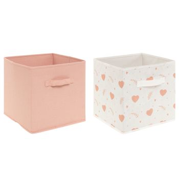 Set 2 Cubos De Almacenaje Para Niños "corazón", Rosa Atmosphera