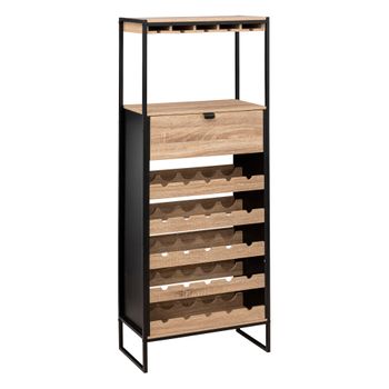 Mueble Bar "aliaj" X25 Botellas Efecto Roble Natural Five