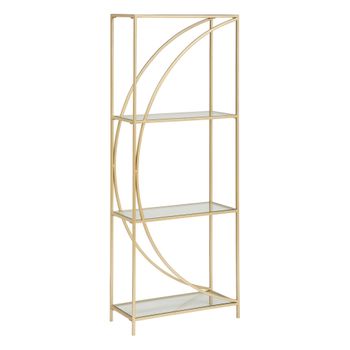 Estante "artif" Metal Y Vidrio Templado Dorado 56x151,5cm Atmosphera