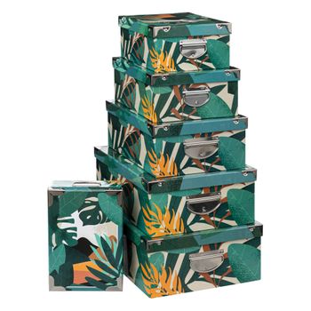 7 Cajas Metálicas Esquineras Impresas Tropic Five