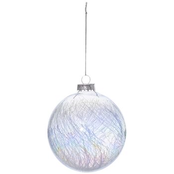 Bola De Navidad Vidrio Atmosphera Ø10 Cm Blanco