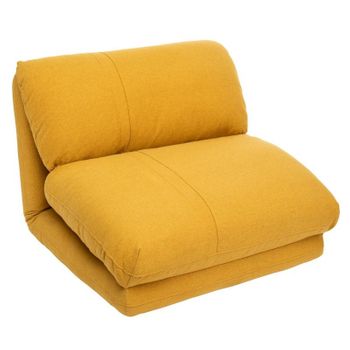 Sillon Desplegable Poliéster Amarillo Gretel 58x78x82 Cm