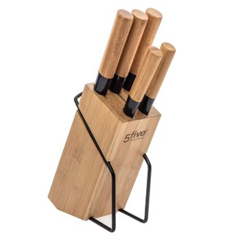 Juego de Cuchillos Arcos Maitre 5 piezas con Bloque de Madera – Shopavia