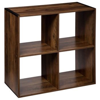 Estantería Mix Con 4 Compartimentos De Madera Industrial En Forma De Cubo