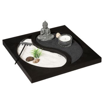 Jadín Zen Yinyang Atmosphera Deco Green Zen Garden 23,5 X 23,5 X 7,5 Cm