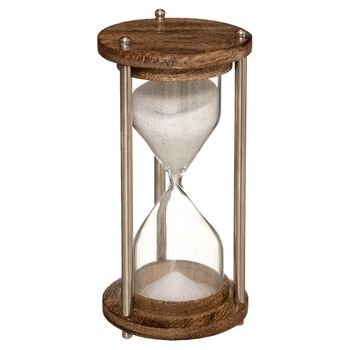 Reloj De Arena De Metal Y Madera De Mango 15 Cm Alto Atmosphera